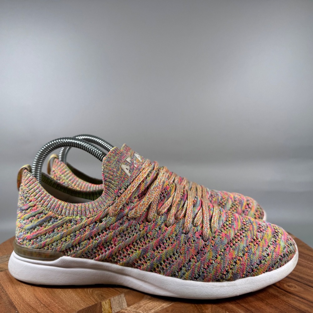 APL TechLoom Wave Womens 7.5 Rainbow‎ Multi Color Knit Running Shoes 0819XC